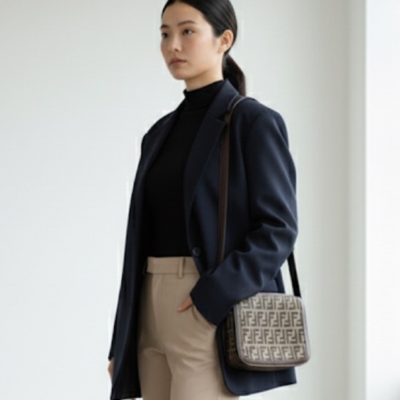 Vintage Fendi brown canvas & leather Zucca logo shoulder bag - Picture 13 of 13